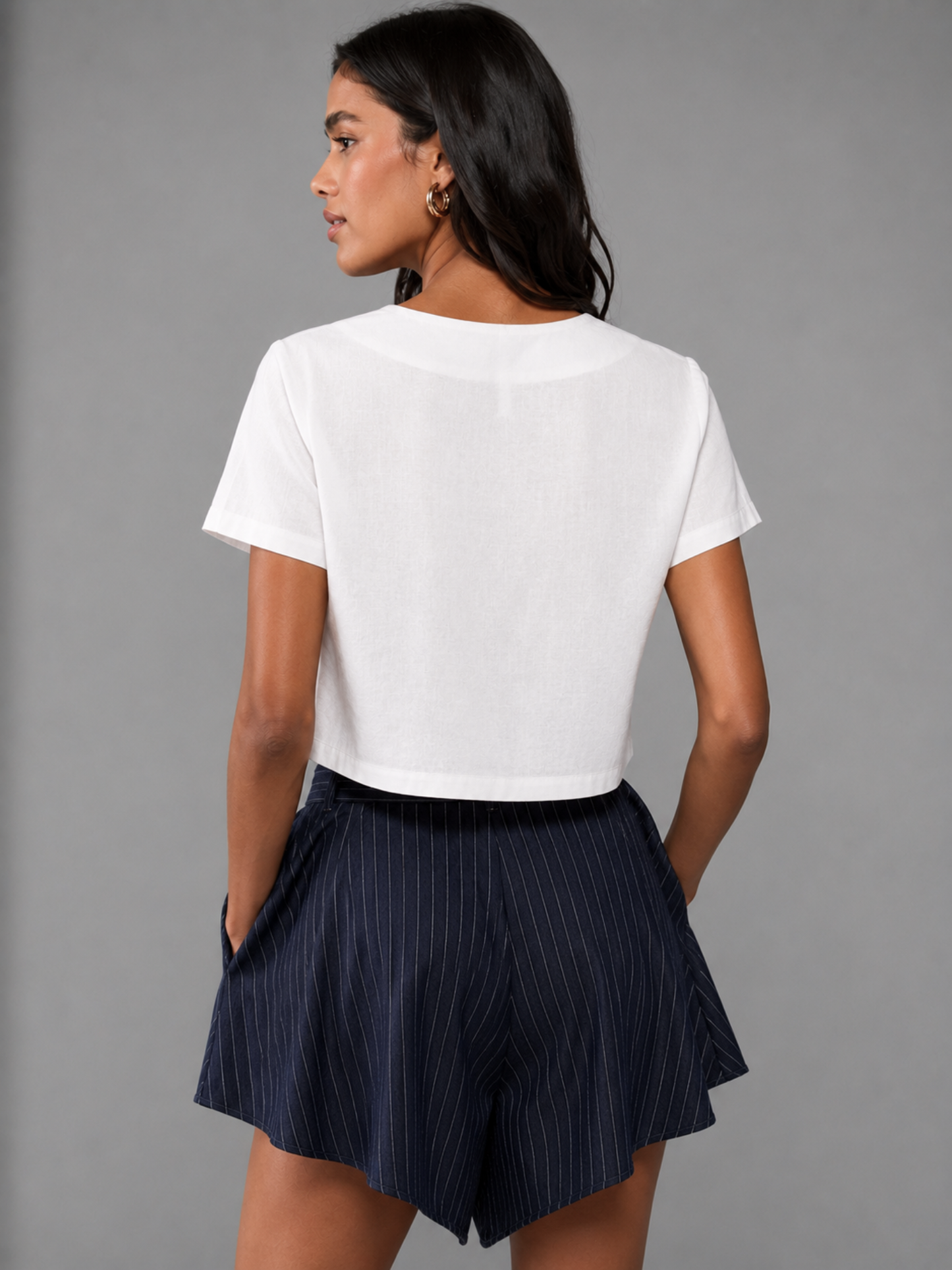 CHLOE linen top in White