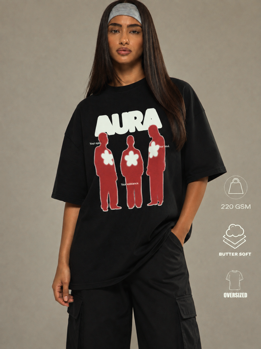 BLACK AURA OVERSIZED TSHIRT