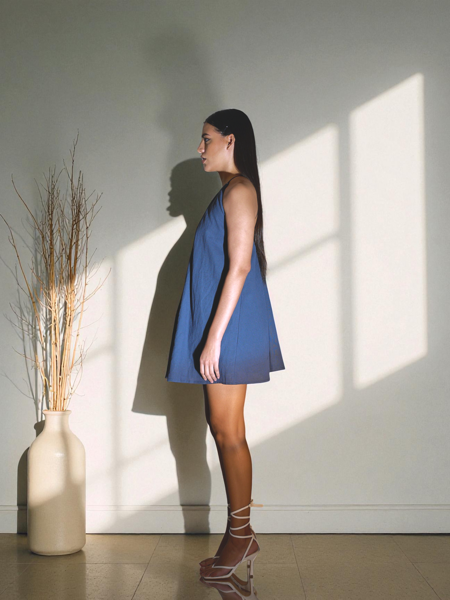 LILY A-line Dress in Blue