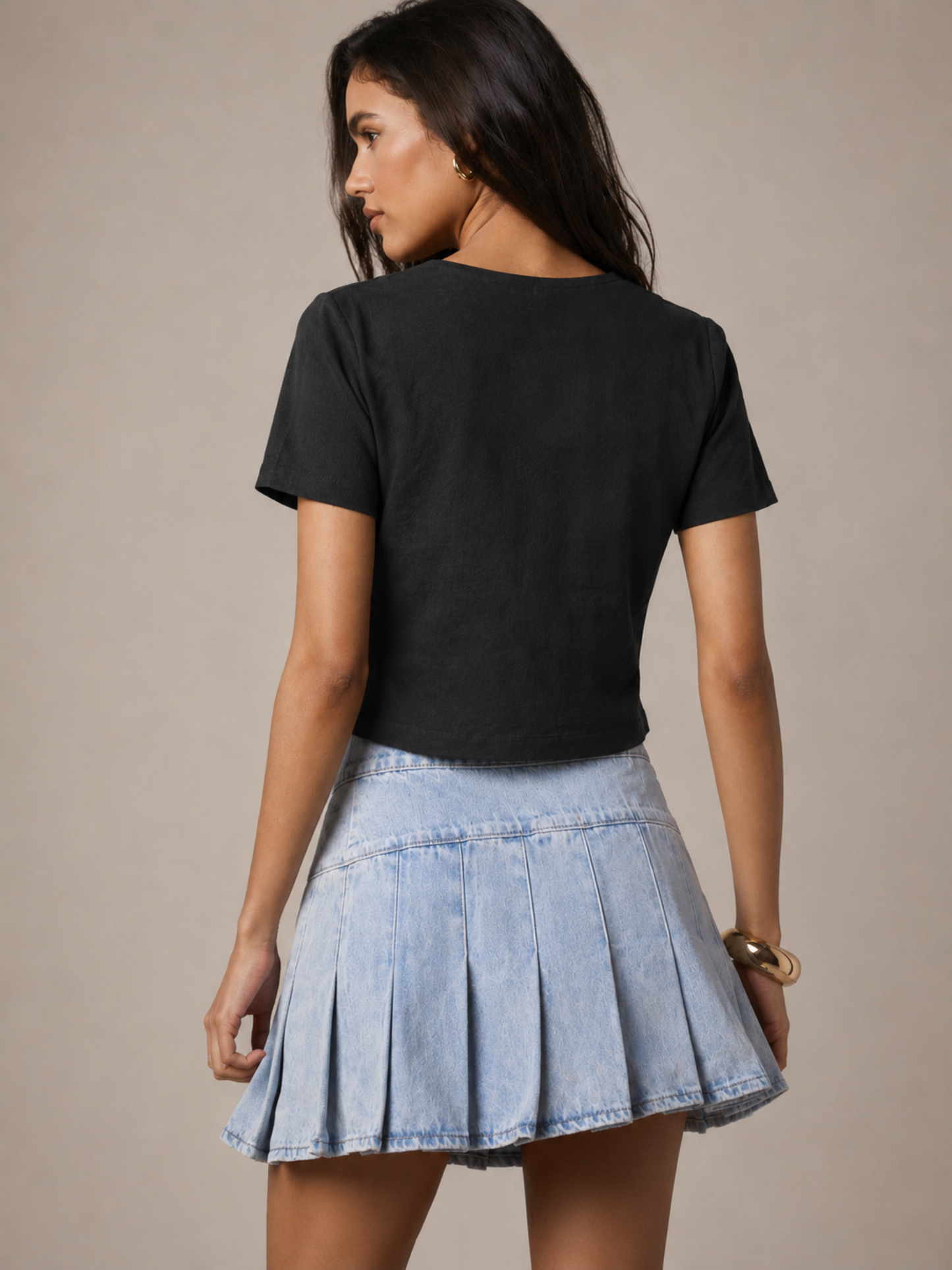 CHLOE linen top in Black