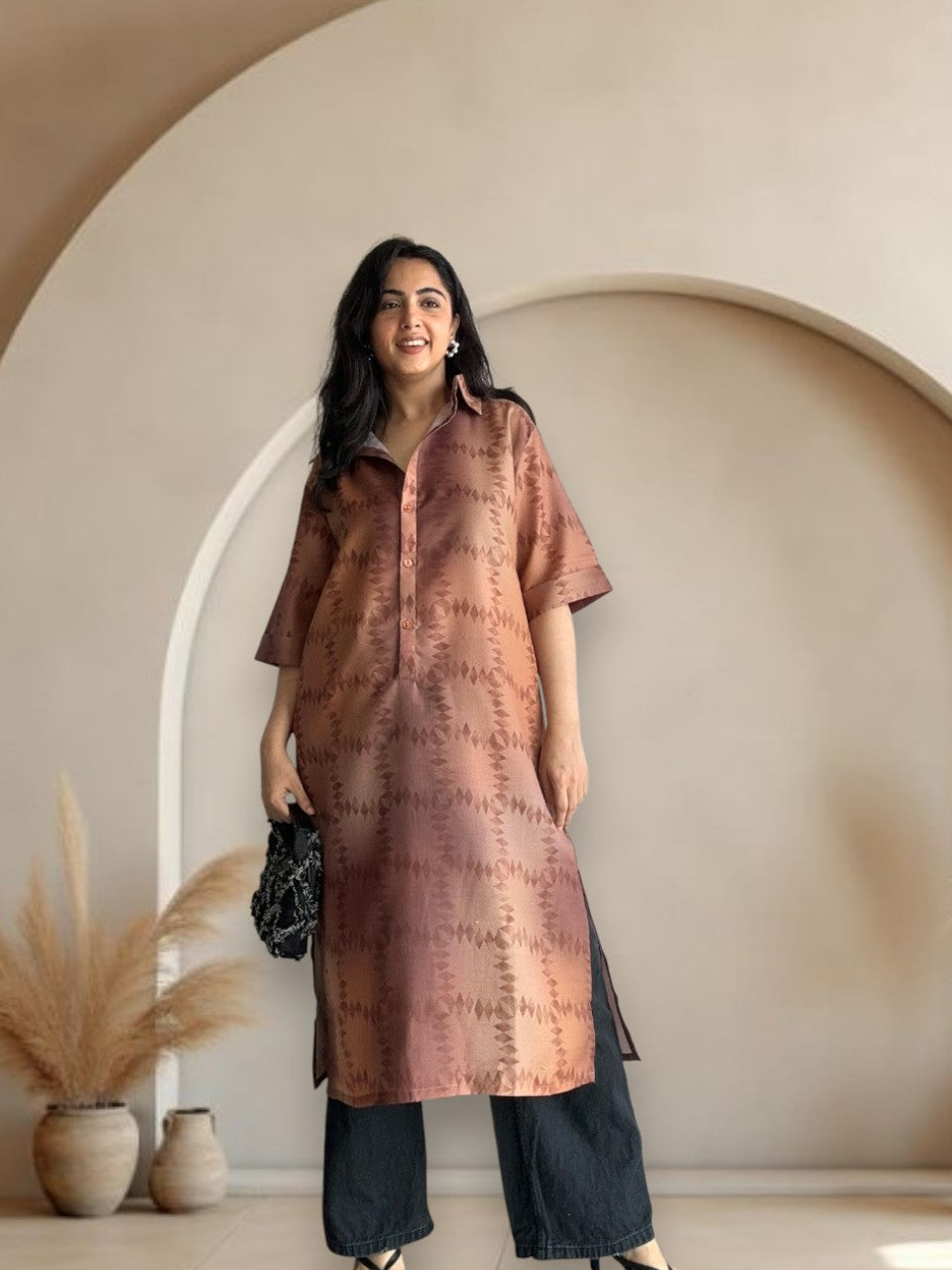 Nadia Kaftan Dress in Brown