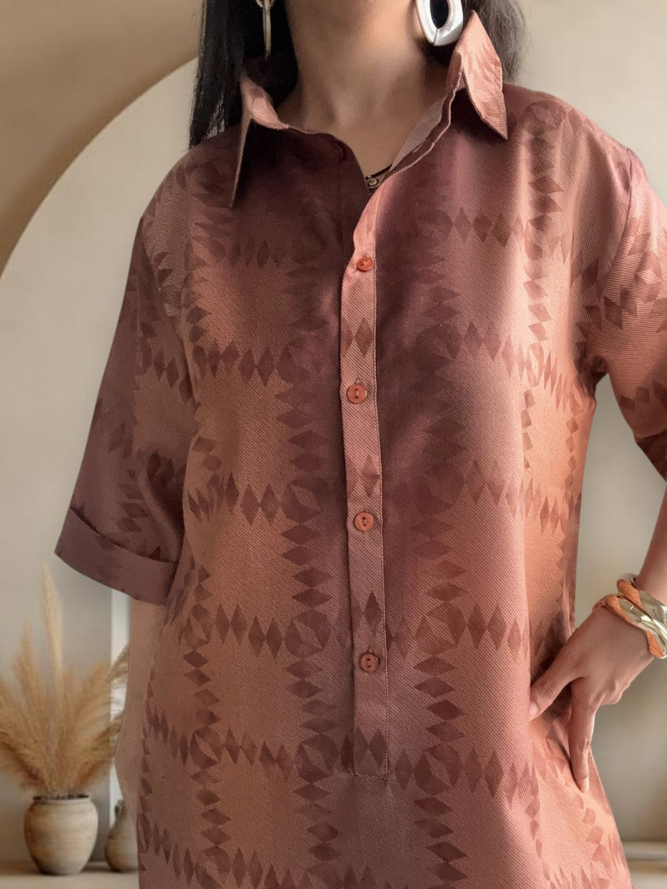 Nadia Kaftan Dress in Brown
