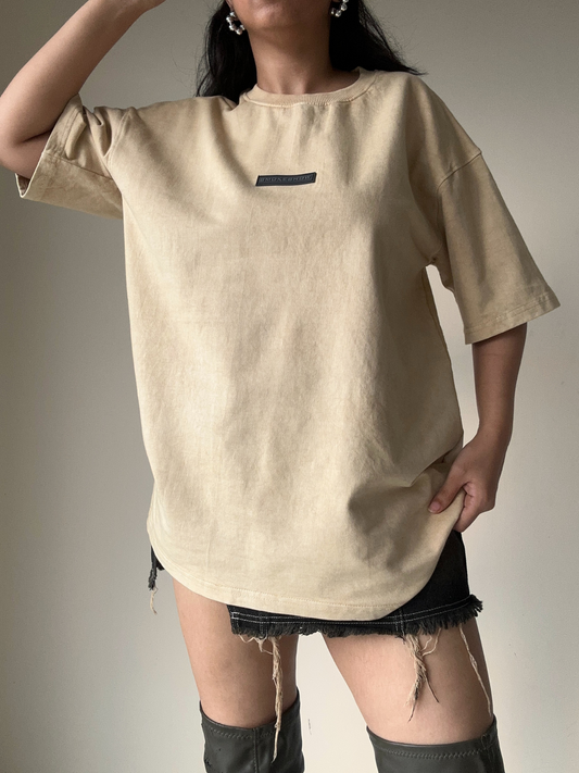 Beige Stonewash heavy weight UNISEX Oversized Tshirt