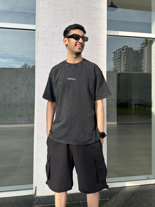 CHARCOAL STONEWASH OVERSIZED TSHIRT