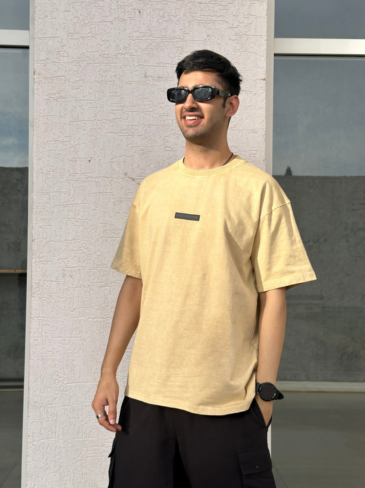 BEIGE STONEWASH OVERSIZED TSHIRT