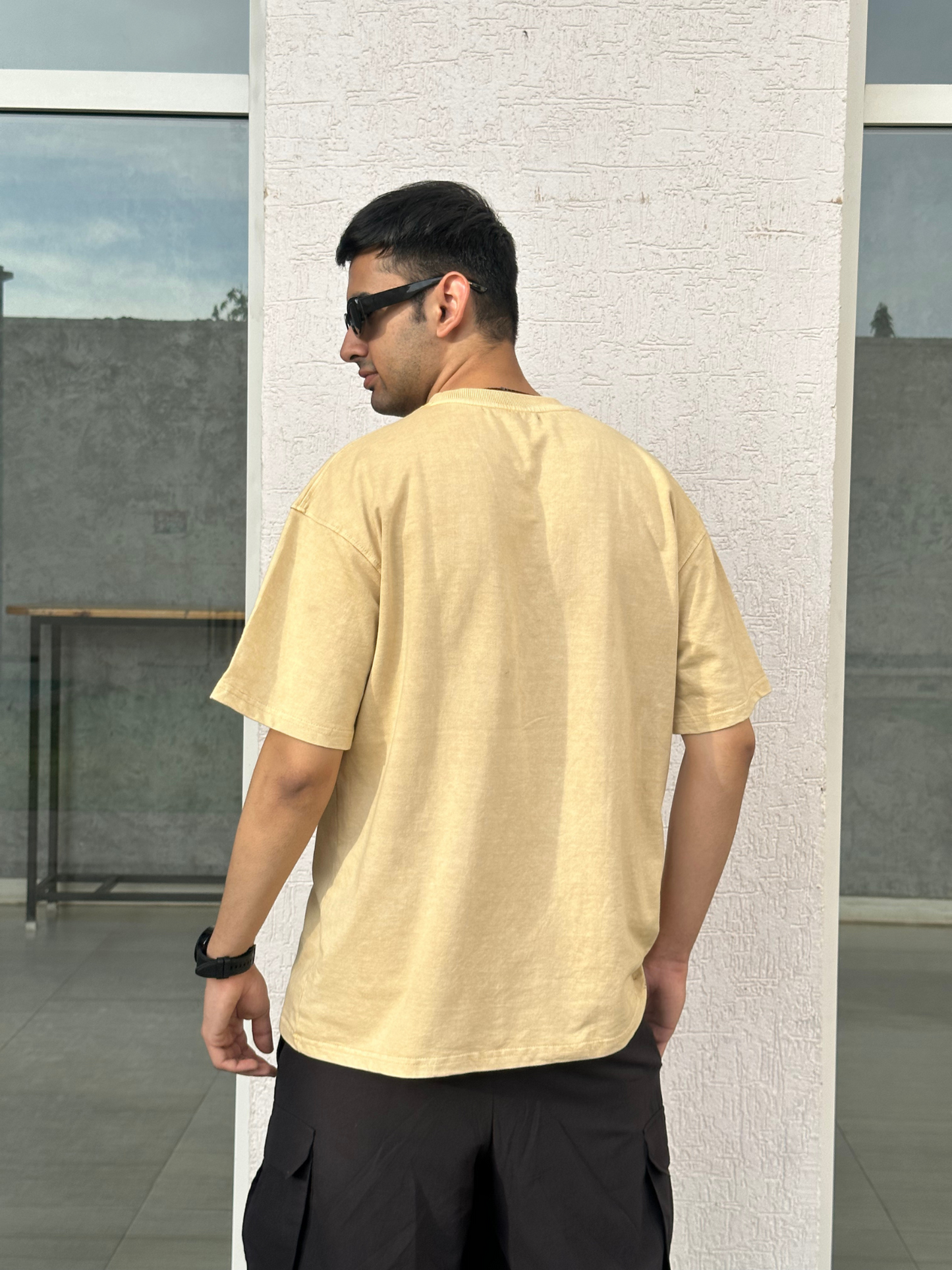 BEIGE STONEWASH OVERSIZED TSHIRT