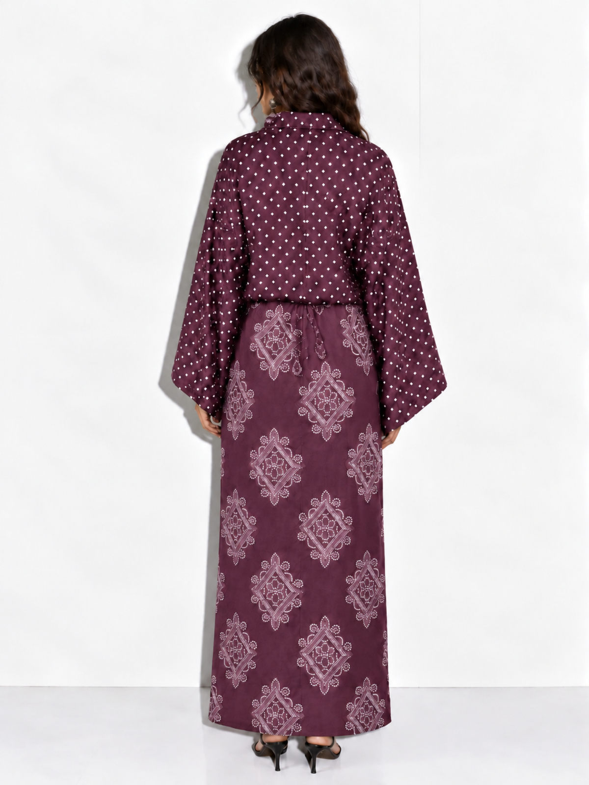 Tarini Kaftaan Long Shirt in Mauve