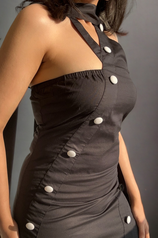 BELLA Button Dress in Black