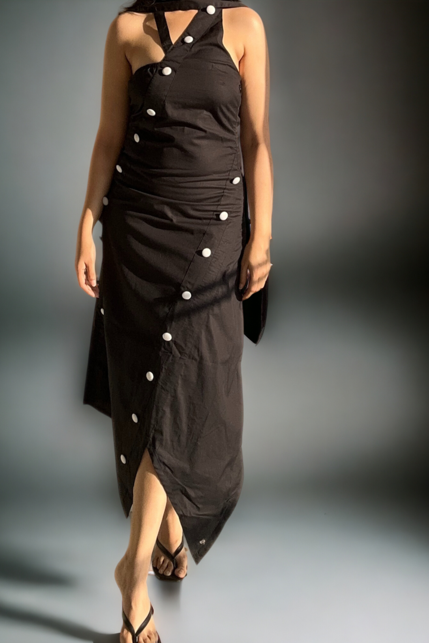 BELLA Button Dress in Black