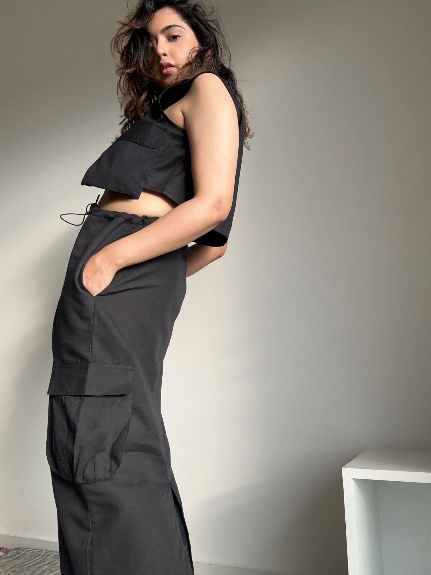 Dawn Cargo Skirt In Black