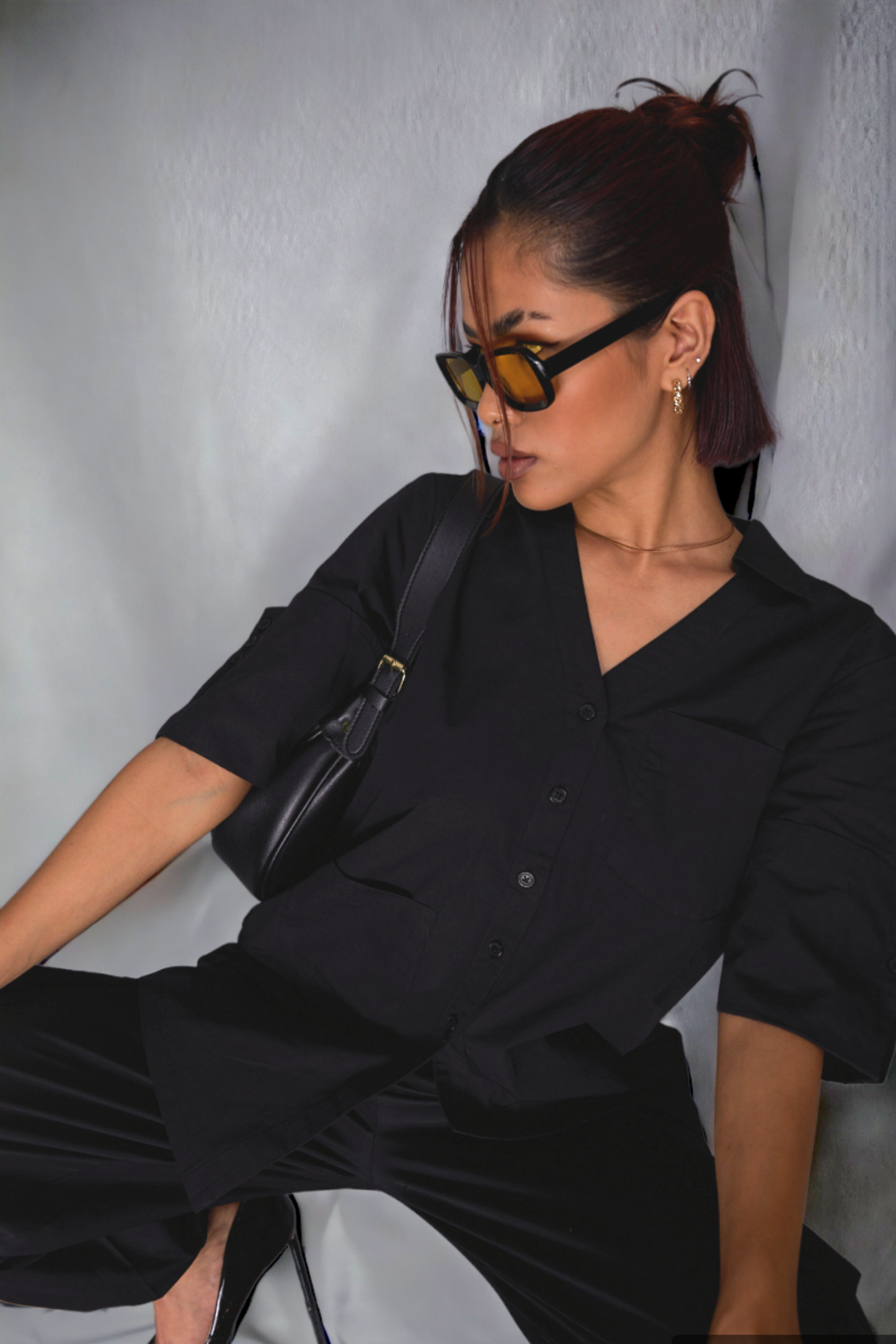 Ivy Shirt and Natte Pants in Black