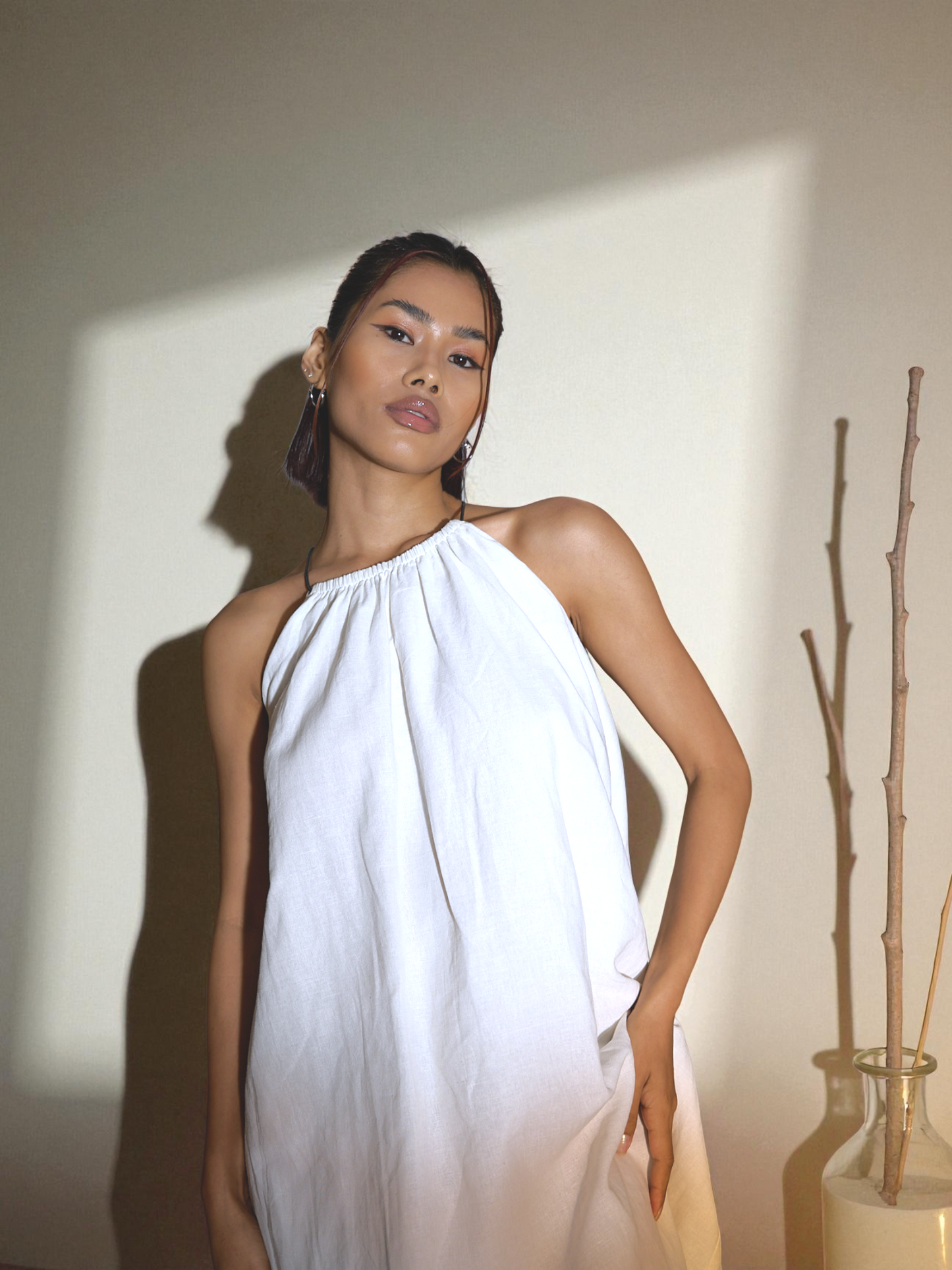 LILY A-line Dress in White