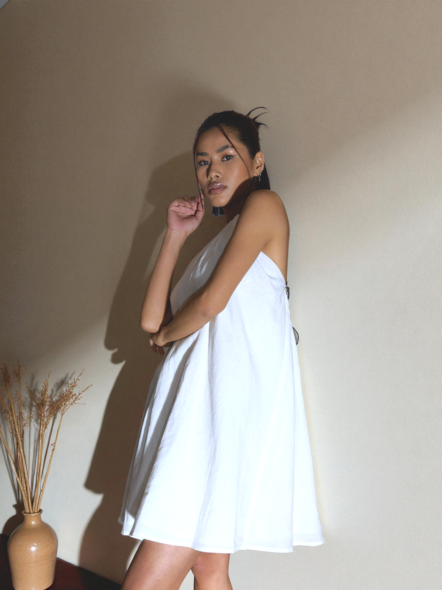 LILY A-line Dress in White