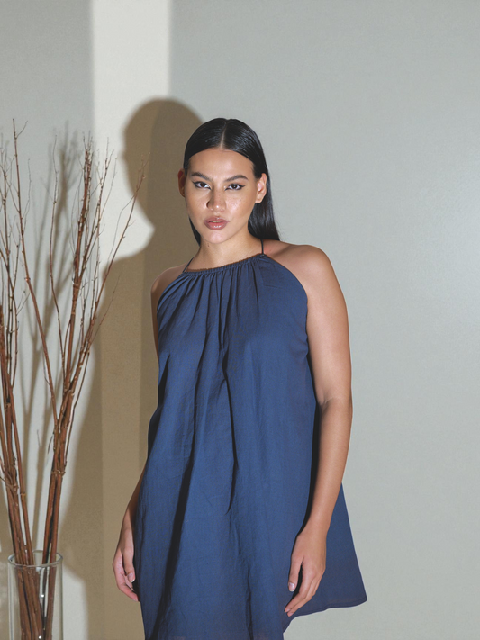 LILY A-line Dress in Blue