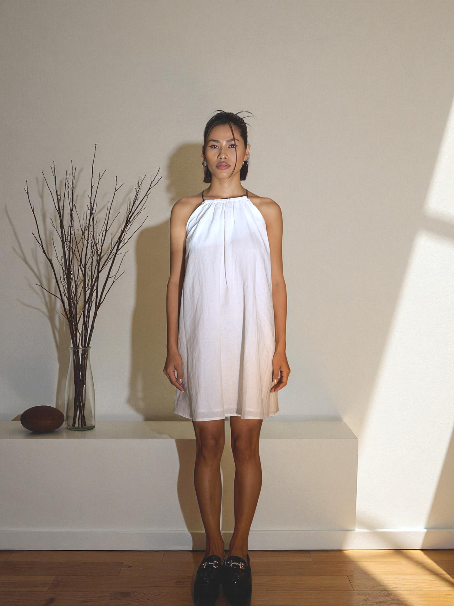 LILY A-line Dress in White