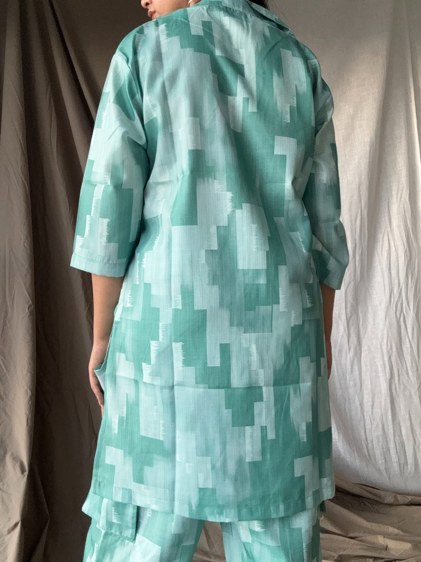 Nora Kurta Set in Mint Green