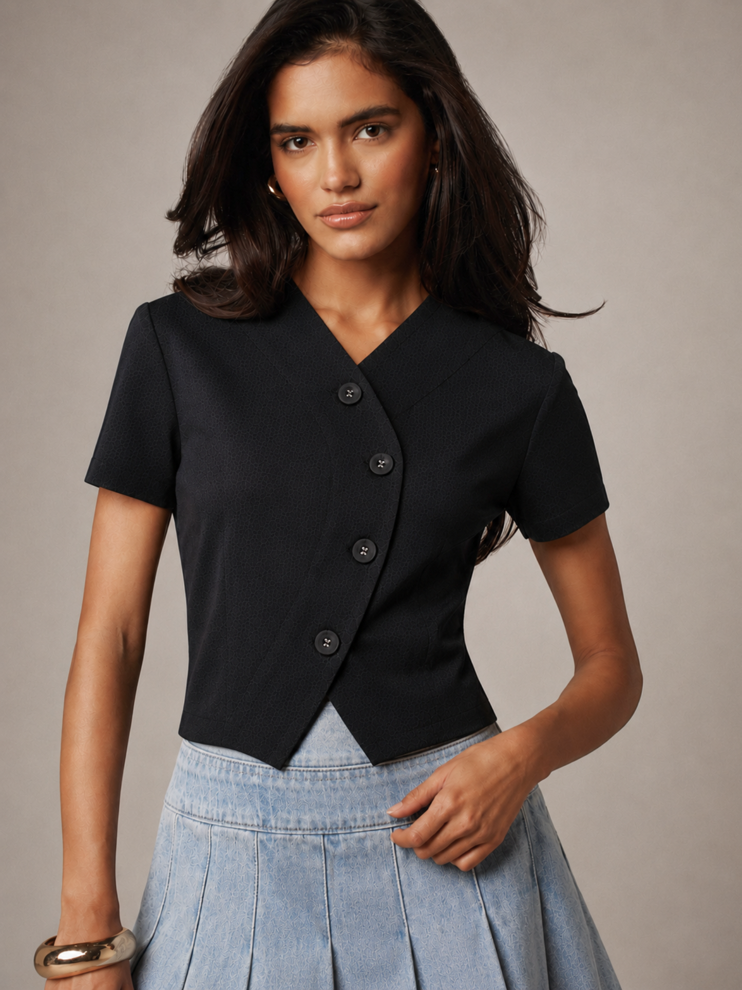 CHLOE linen top in Black