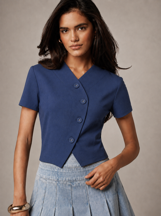 CHLOE linen top in Blue
