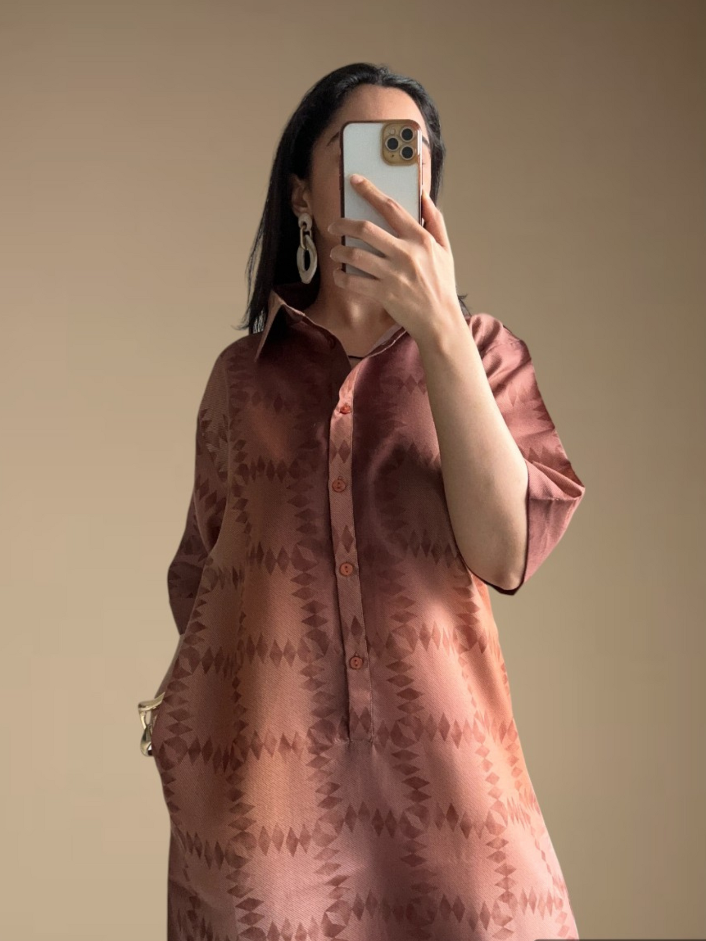 Nadia Kaftan Dress in Brown