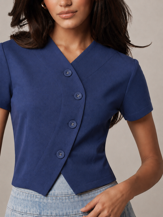 CHLOE linen top in Blue