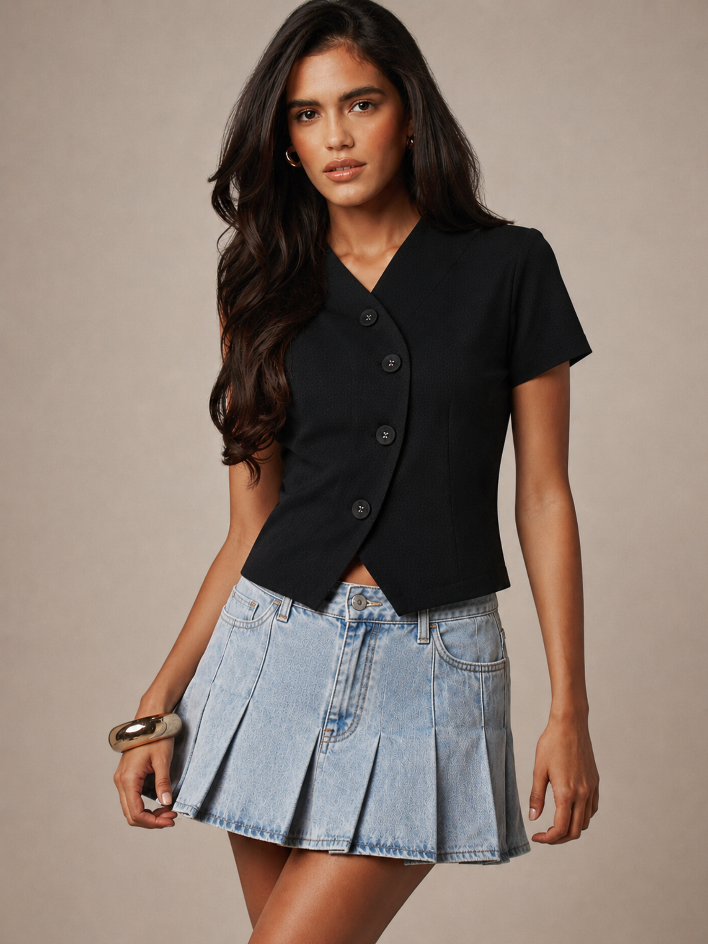 CHLOE linen top in Black