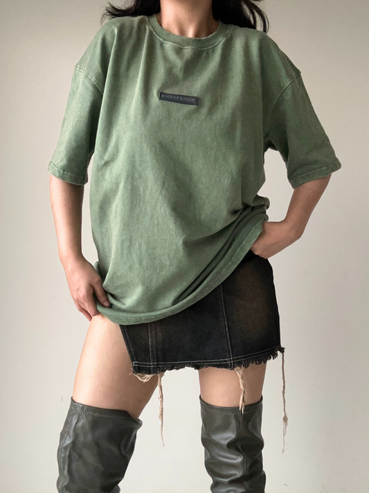 Olive Stone Wash heavy weight UNISEX Oversized Tshirt