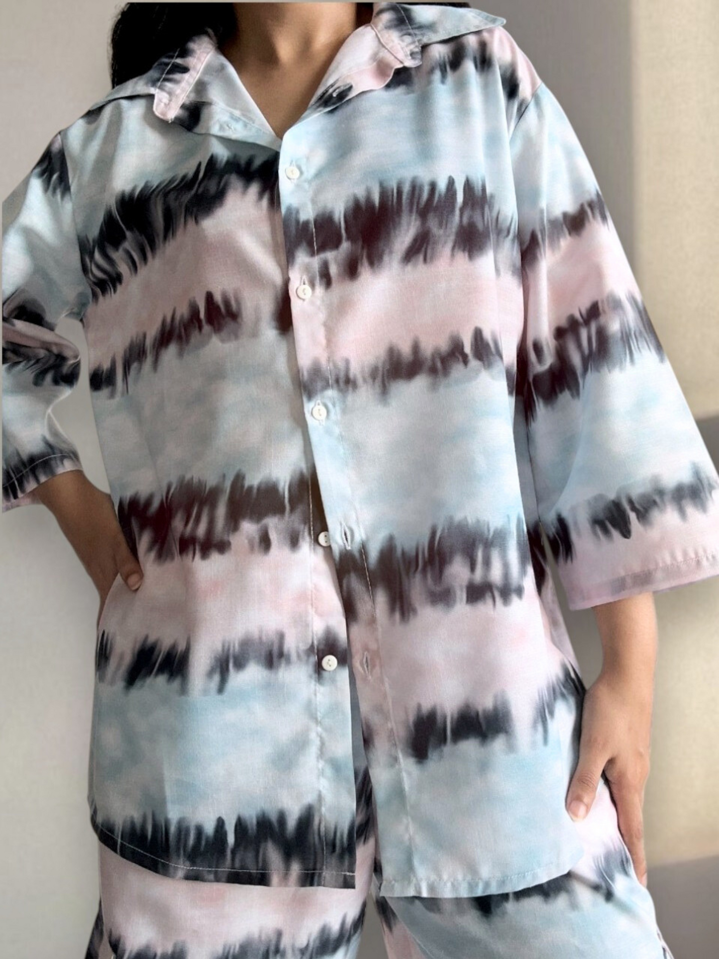 SKY Set in Blue Tie-Dye Coord set