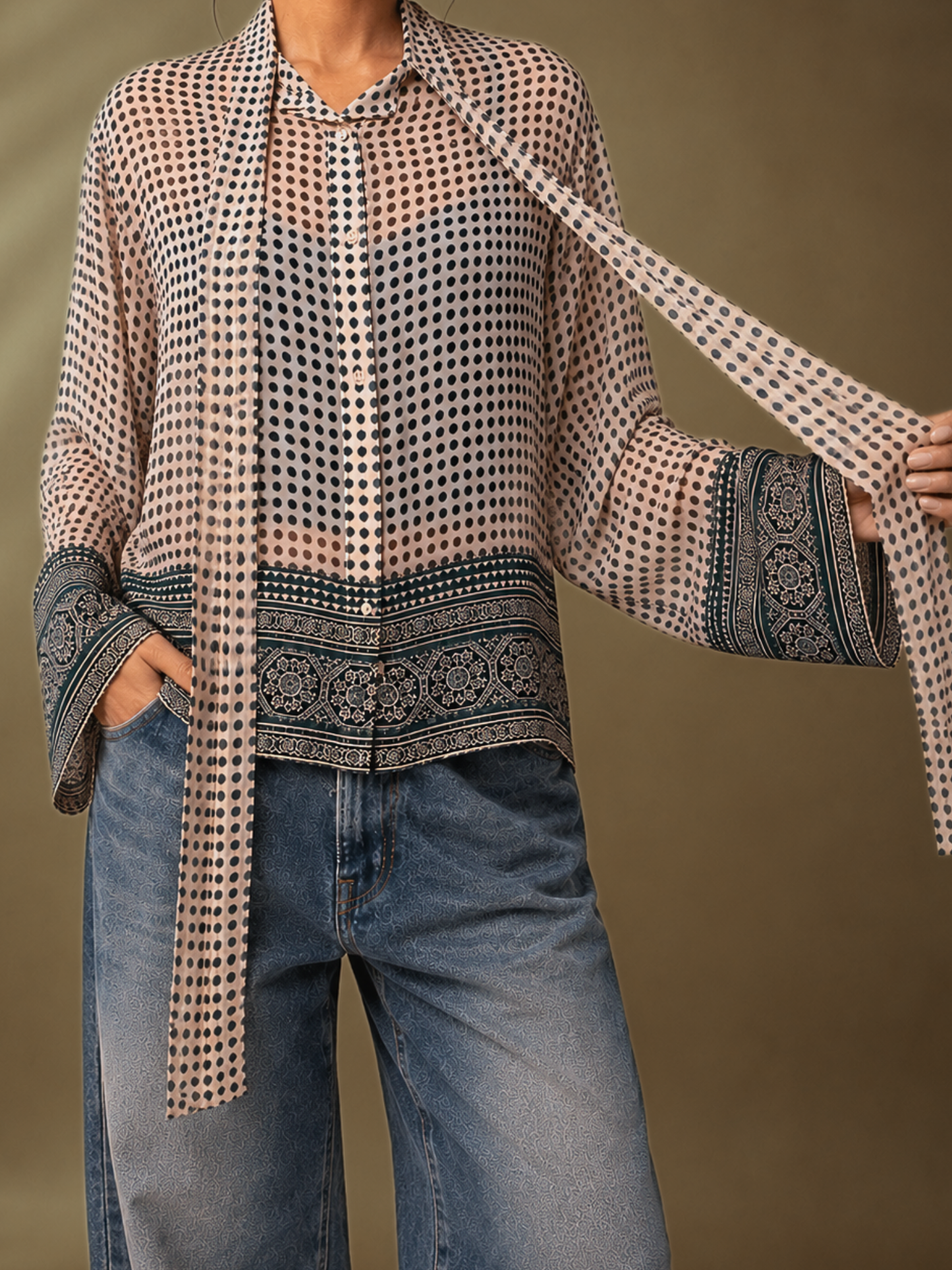 Lisa Sheer Tie-up Shirt