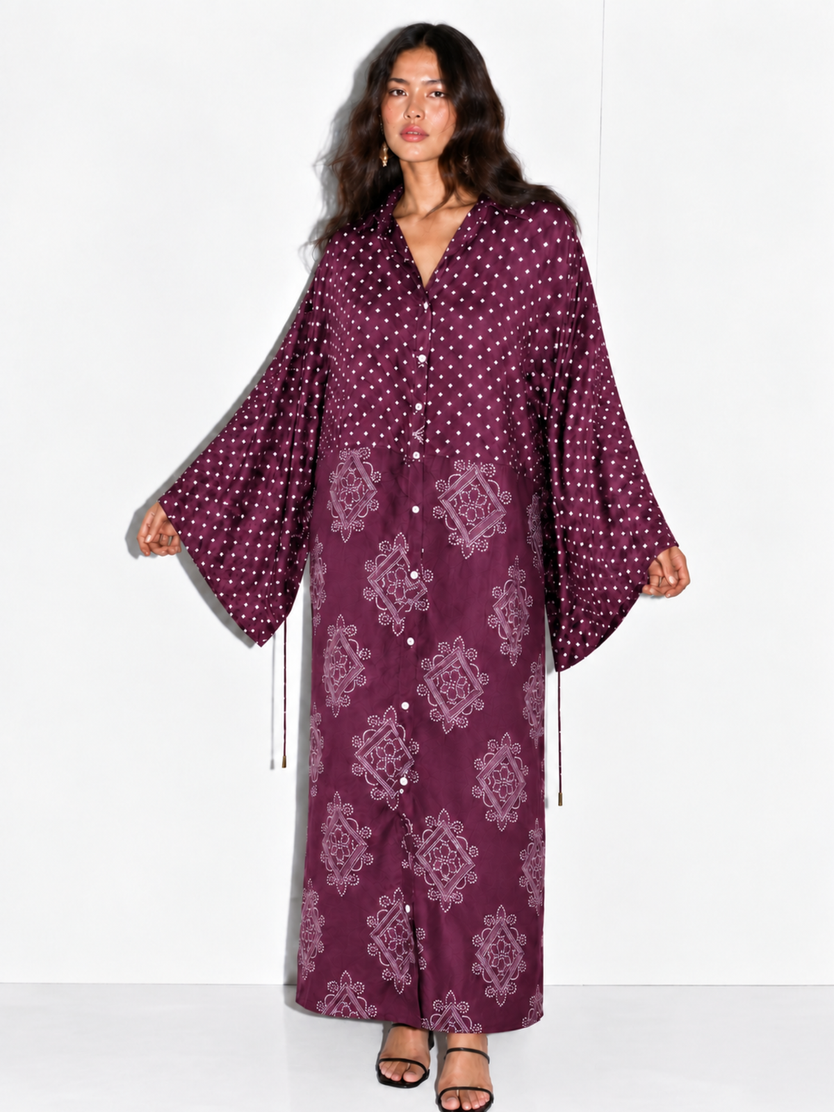 Tarini Kaftaan Long Shirt in Mauve