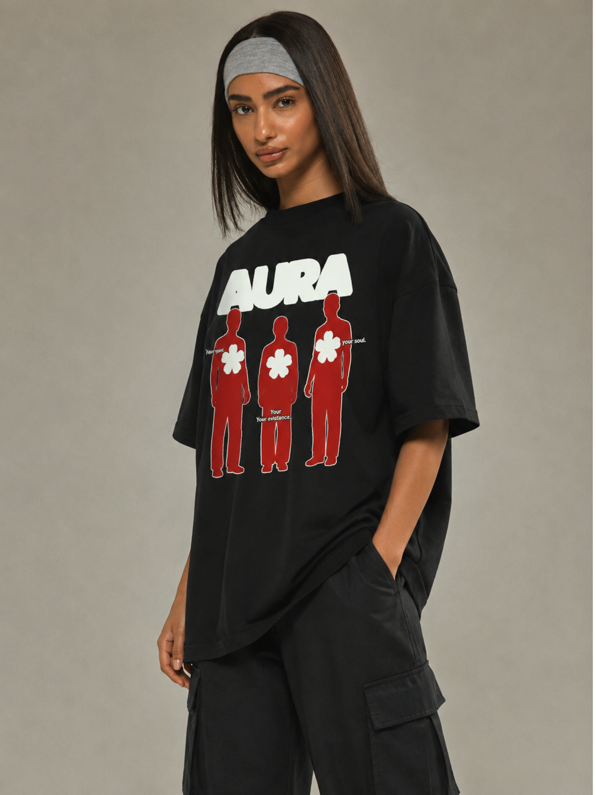 BLACK AURA OVERSIZED TSHIRT