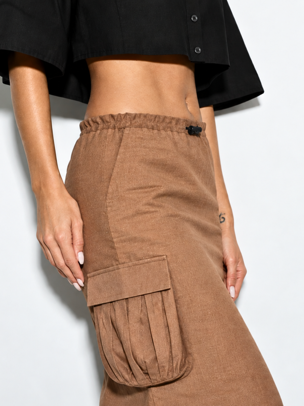 Dawn Sand Maxi Cargo Skirt for Women