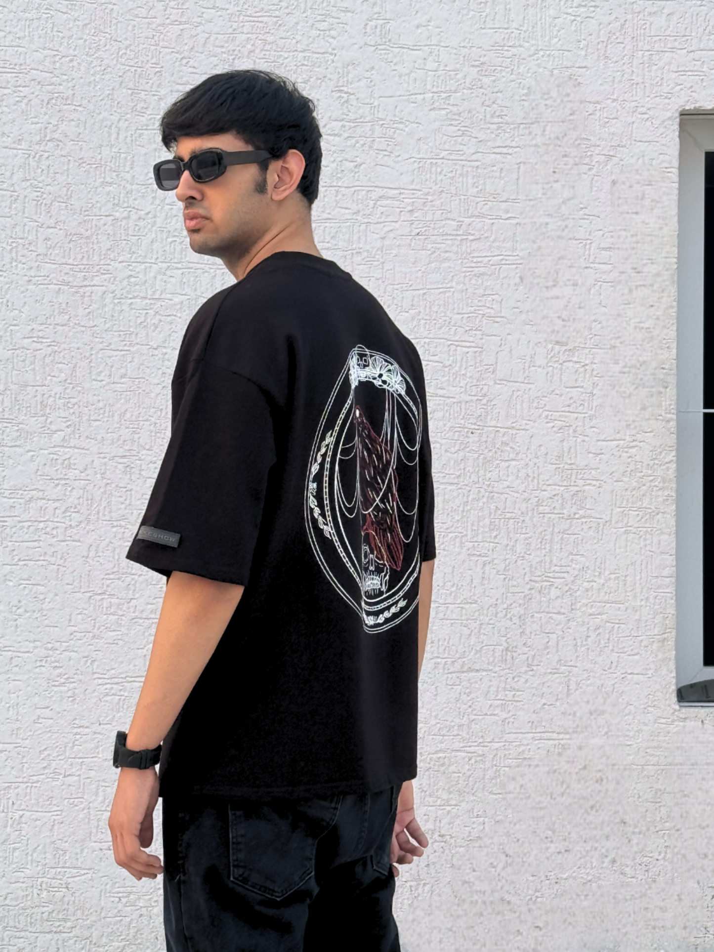 Black Death Whispers Oversized Tshirt