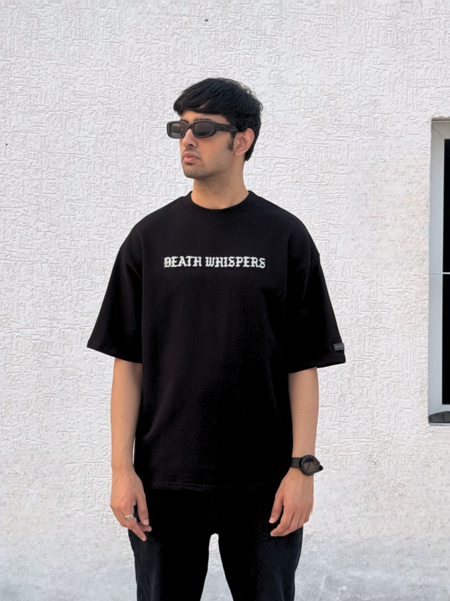 Black Death Whispers Oversized Tshirt
