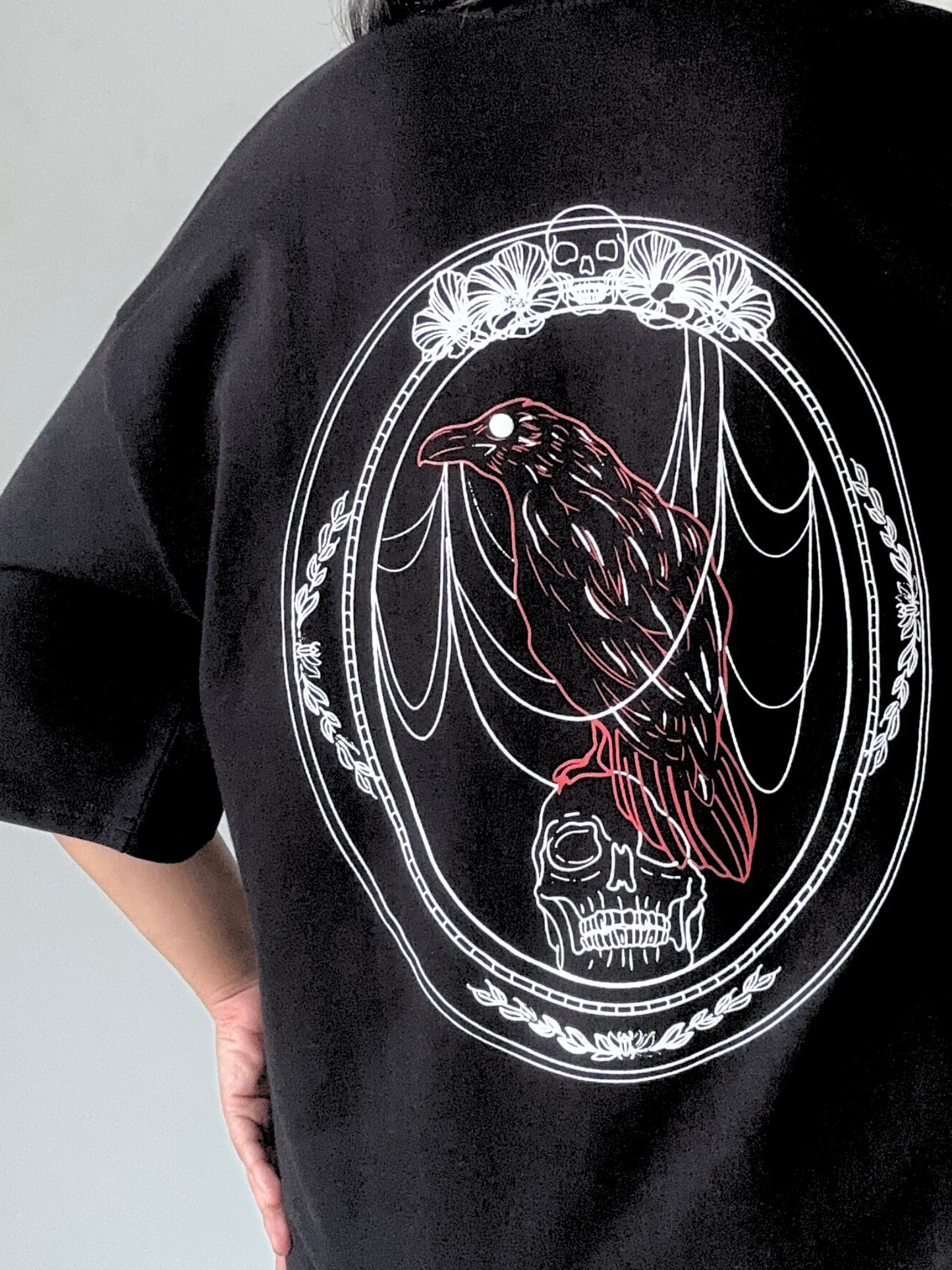 Black Death Whispers Oversized Tshirt