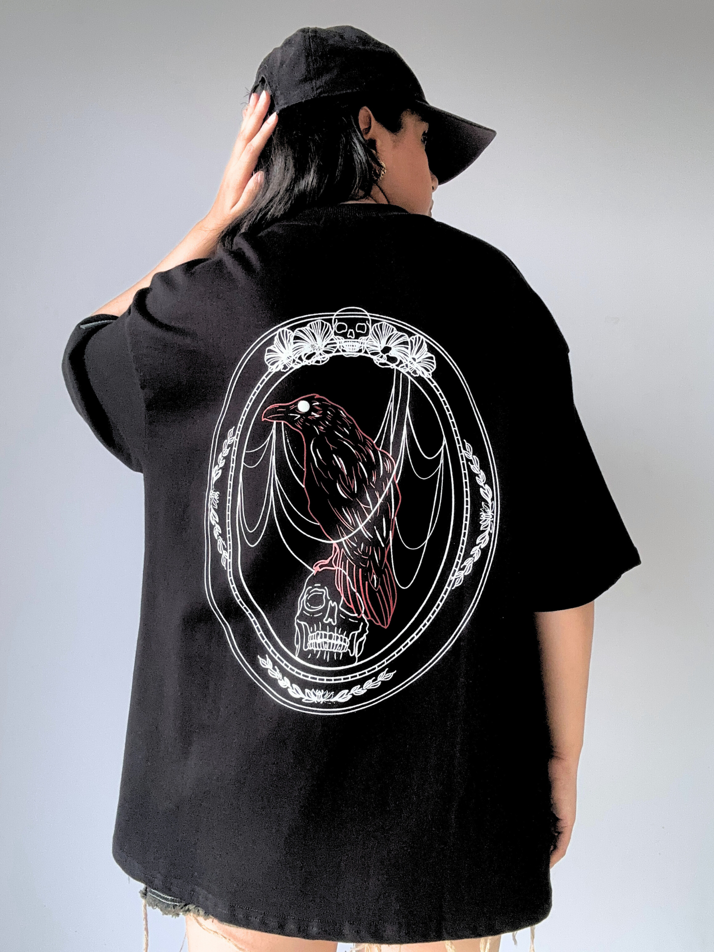 Black Death Whispers Oversized Tshirt