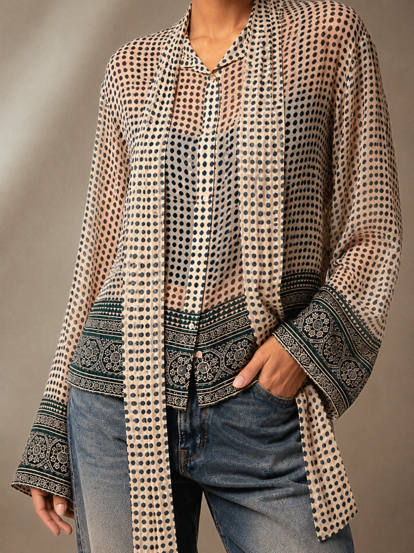 Lisa Sheer Tie-up Shirt