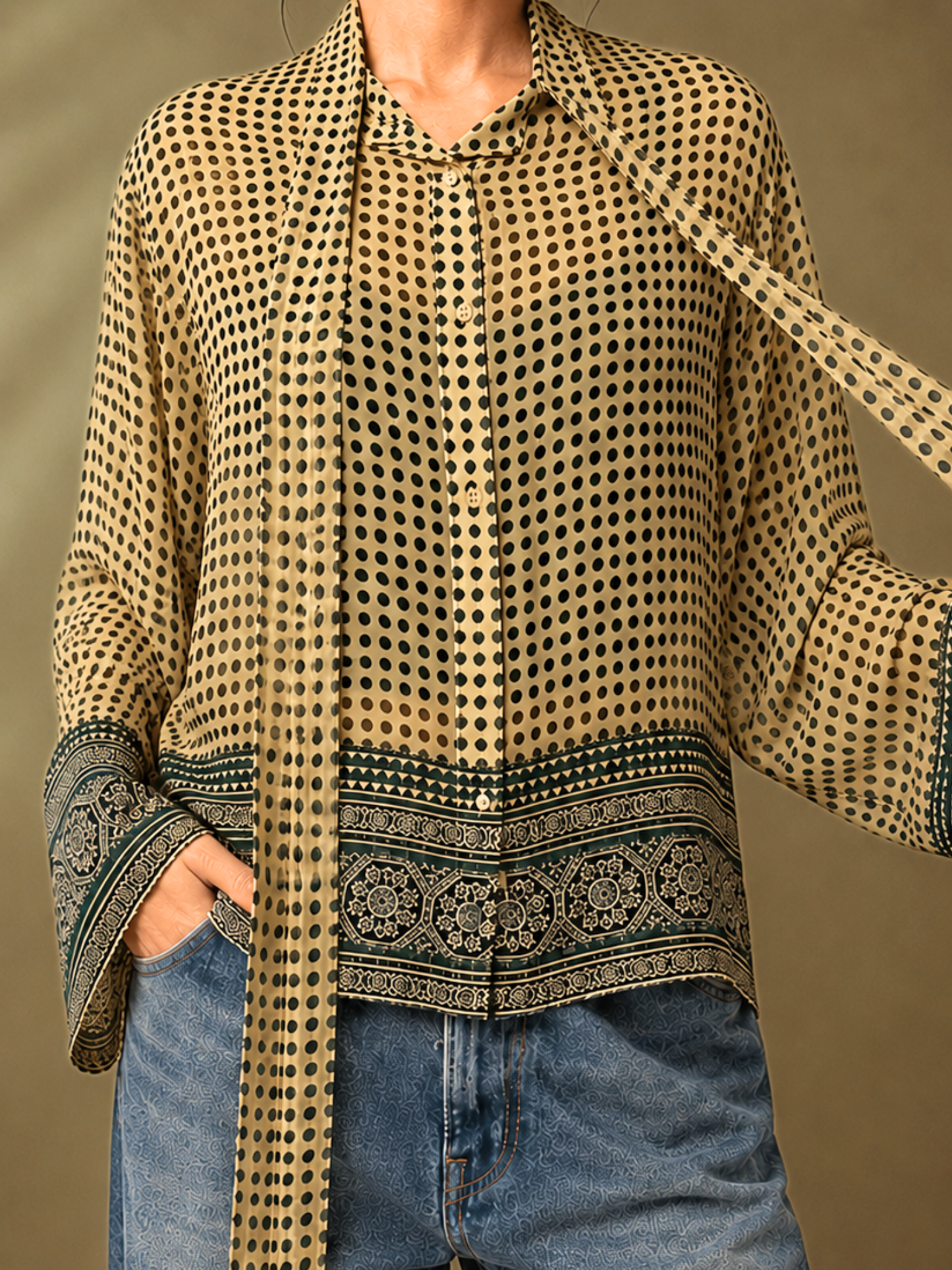 Lisa Sheer Tie-up Shirt