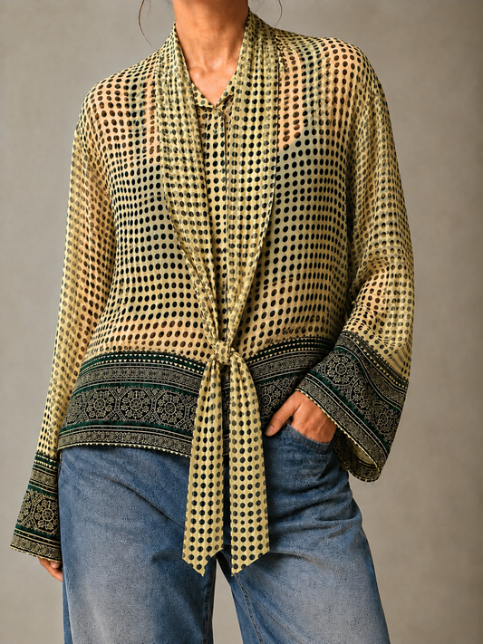 Lisa Sheer Tie-up Shirt