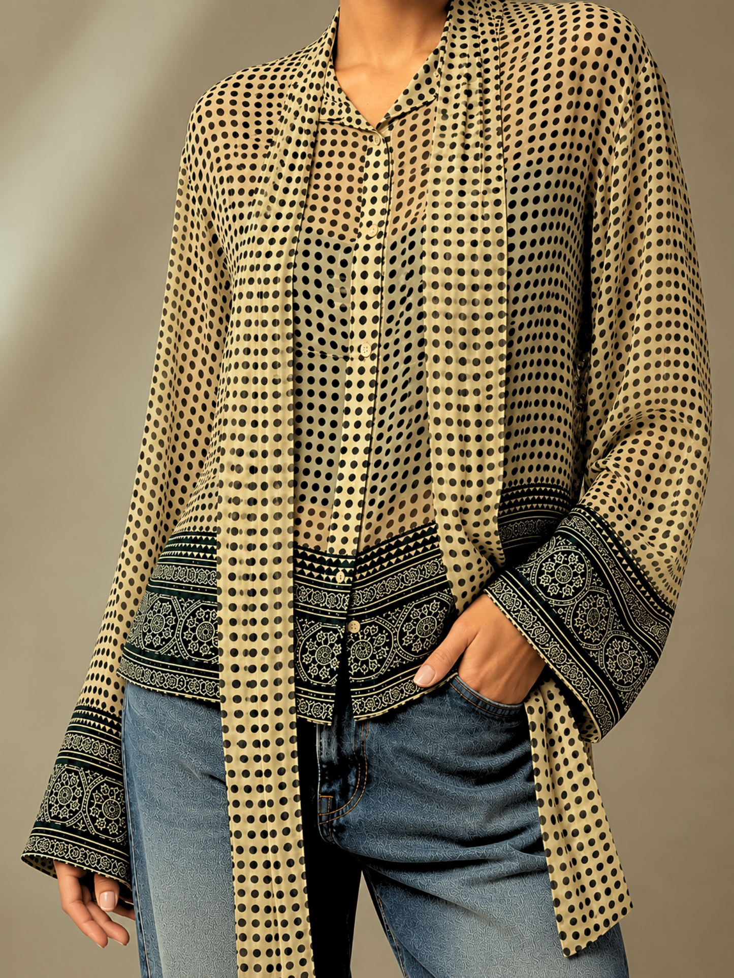 Lisa Sheer Tie-up Shirt