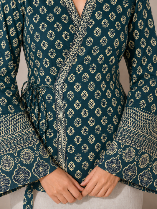 Hoor Shortline Top in Teal