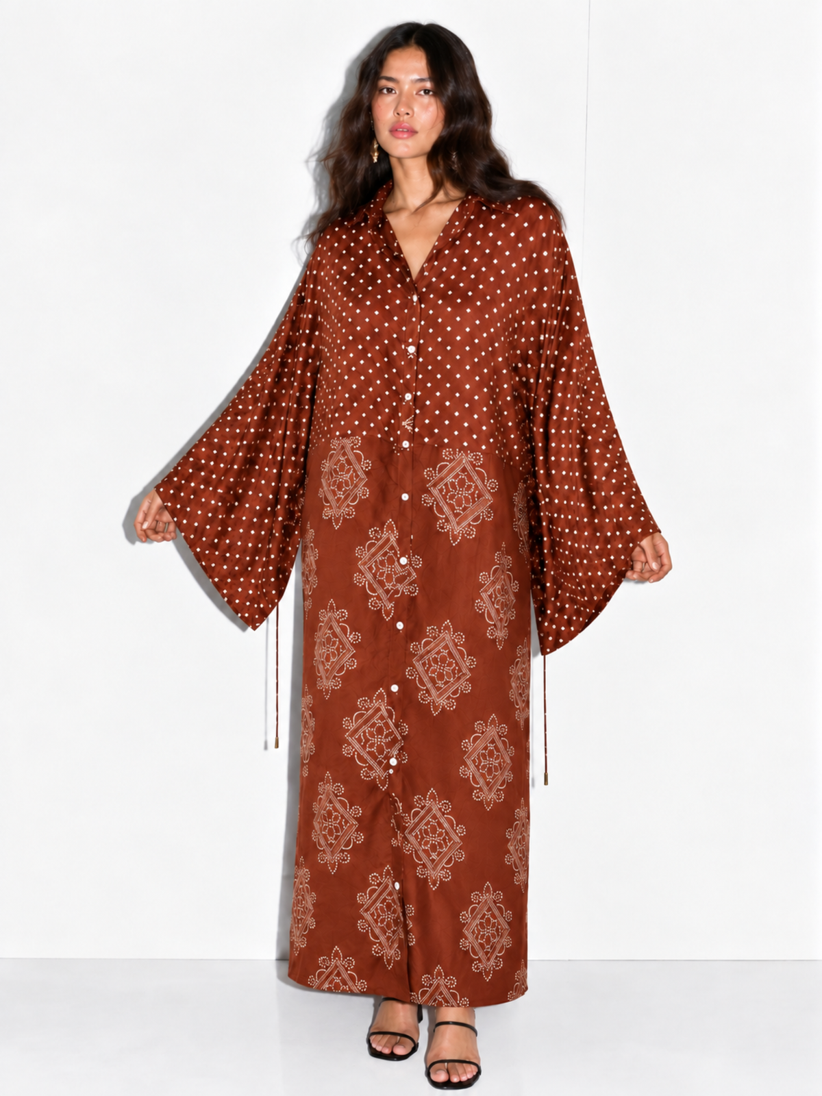 Tarini Kaftaan Long Shirt in Red