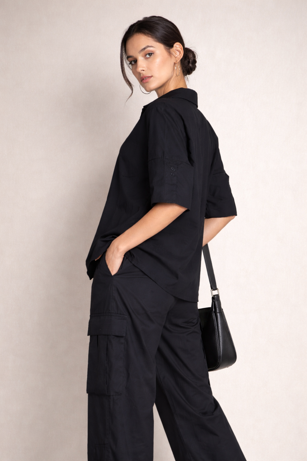 Ivy Shirt and Natte Pants in Black