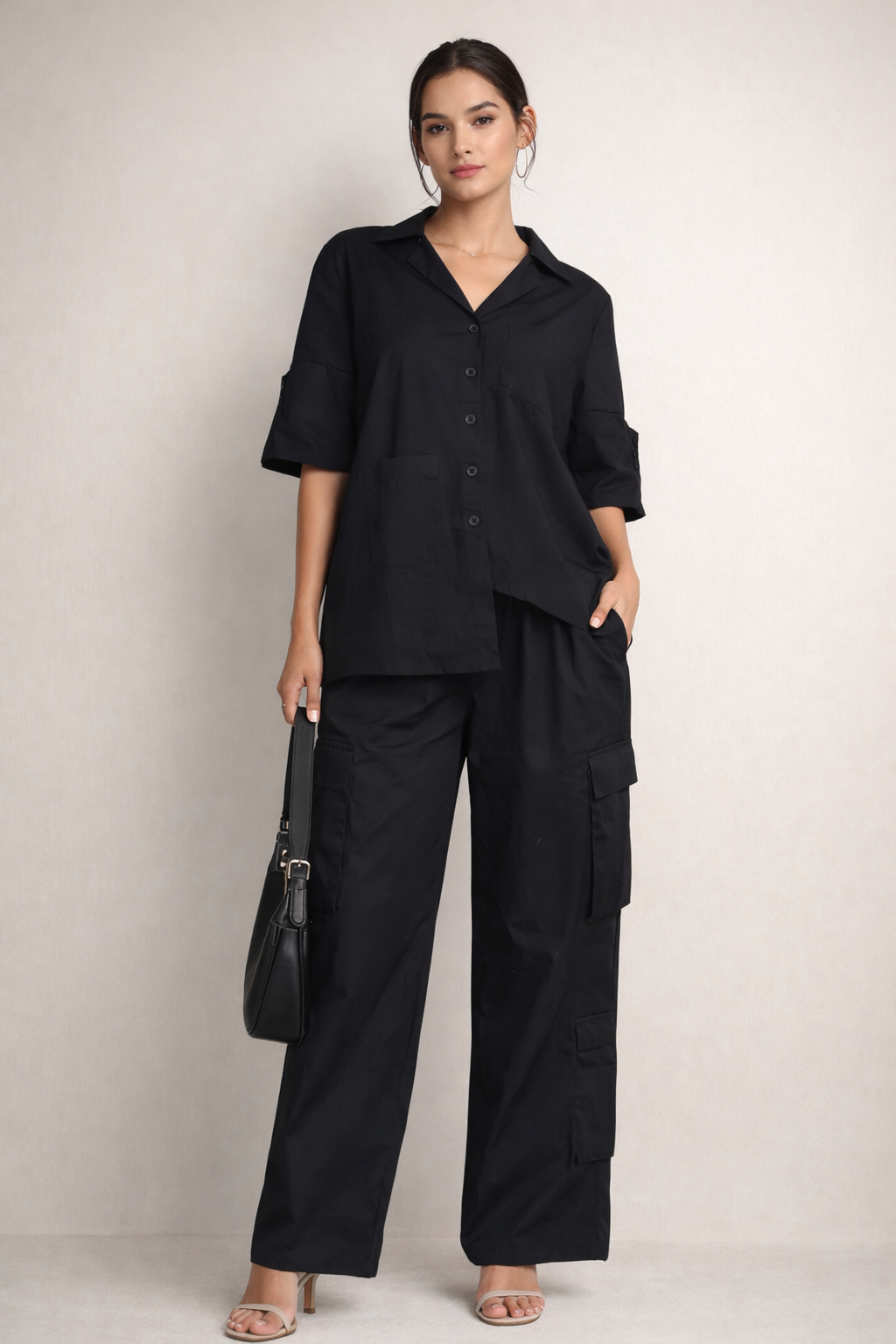 Ivy Shirt and Natte Pants in Black
