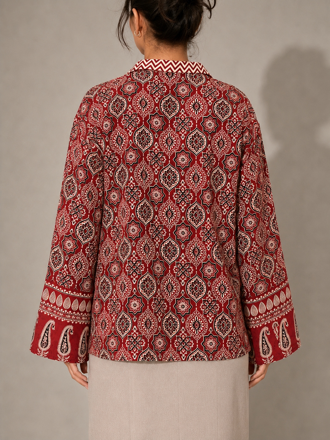 AMAYA TIE-UP Shirt in Maroon