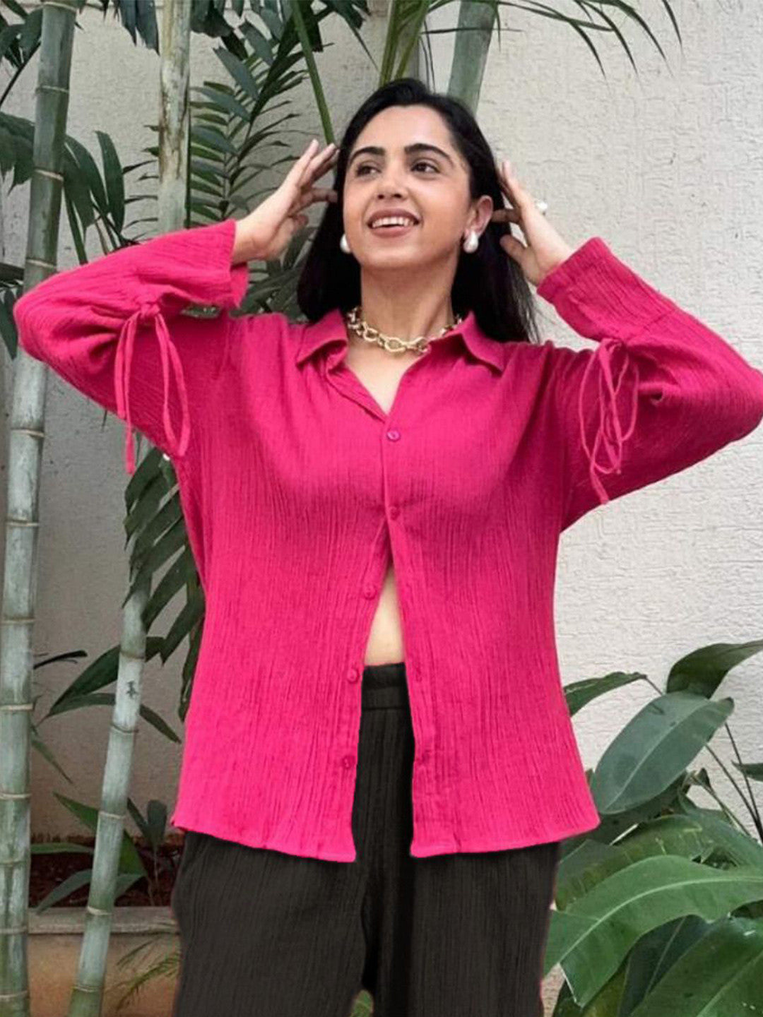 Rooh Shirt in Hot Pink