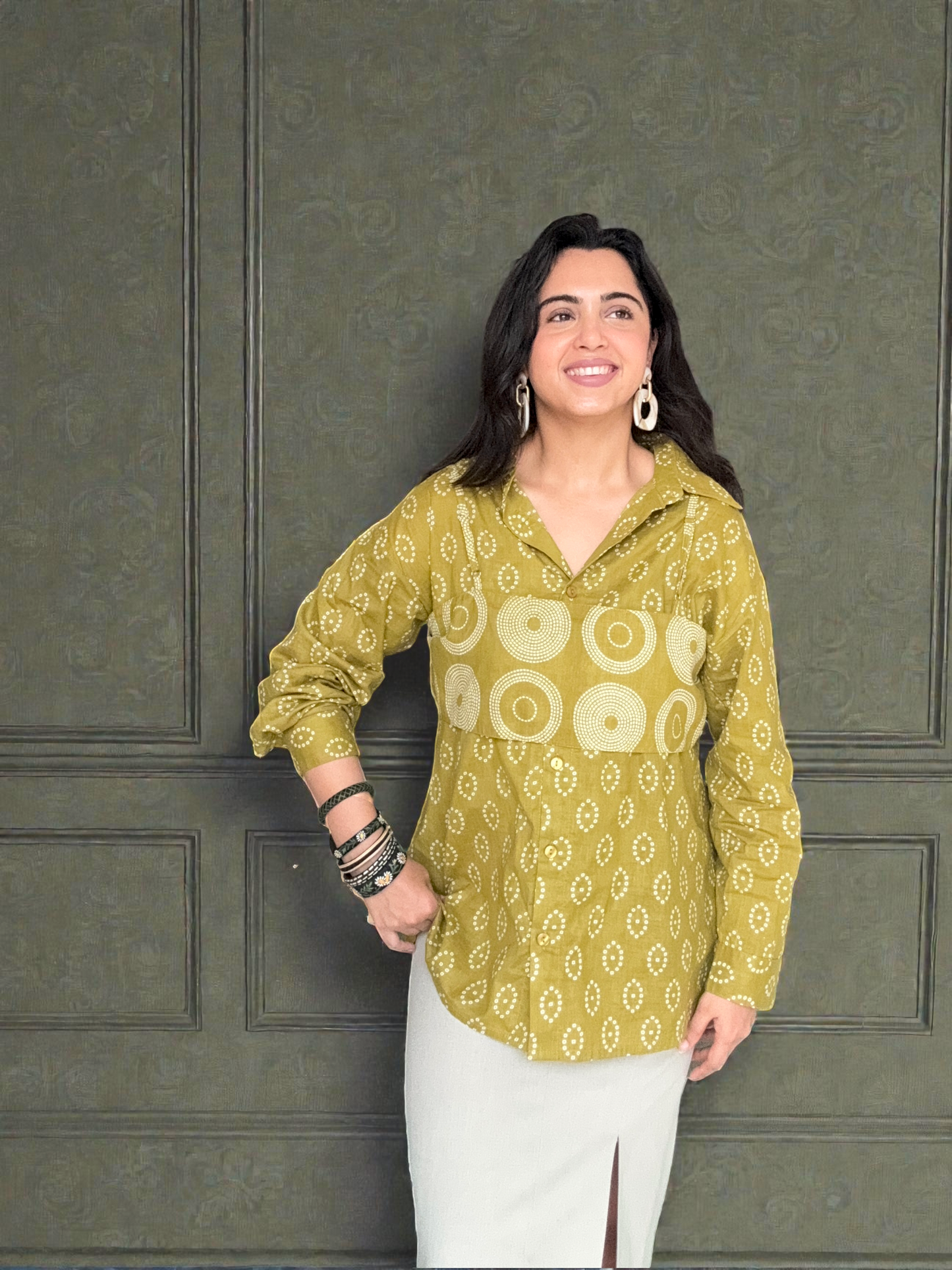 Roohani Shirt in Sage Green