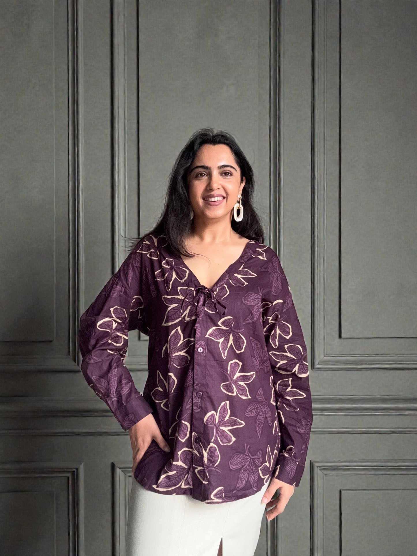 Leher Shirt in Mauve