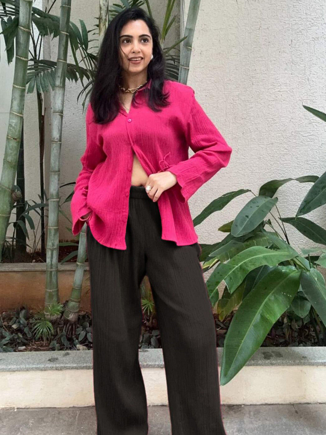 Rooh Shirt in Hot Pink