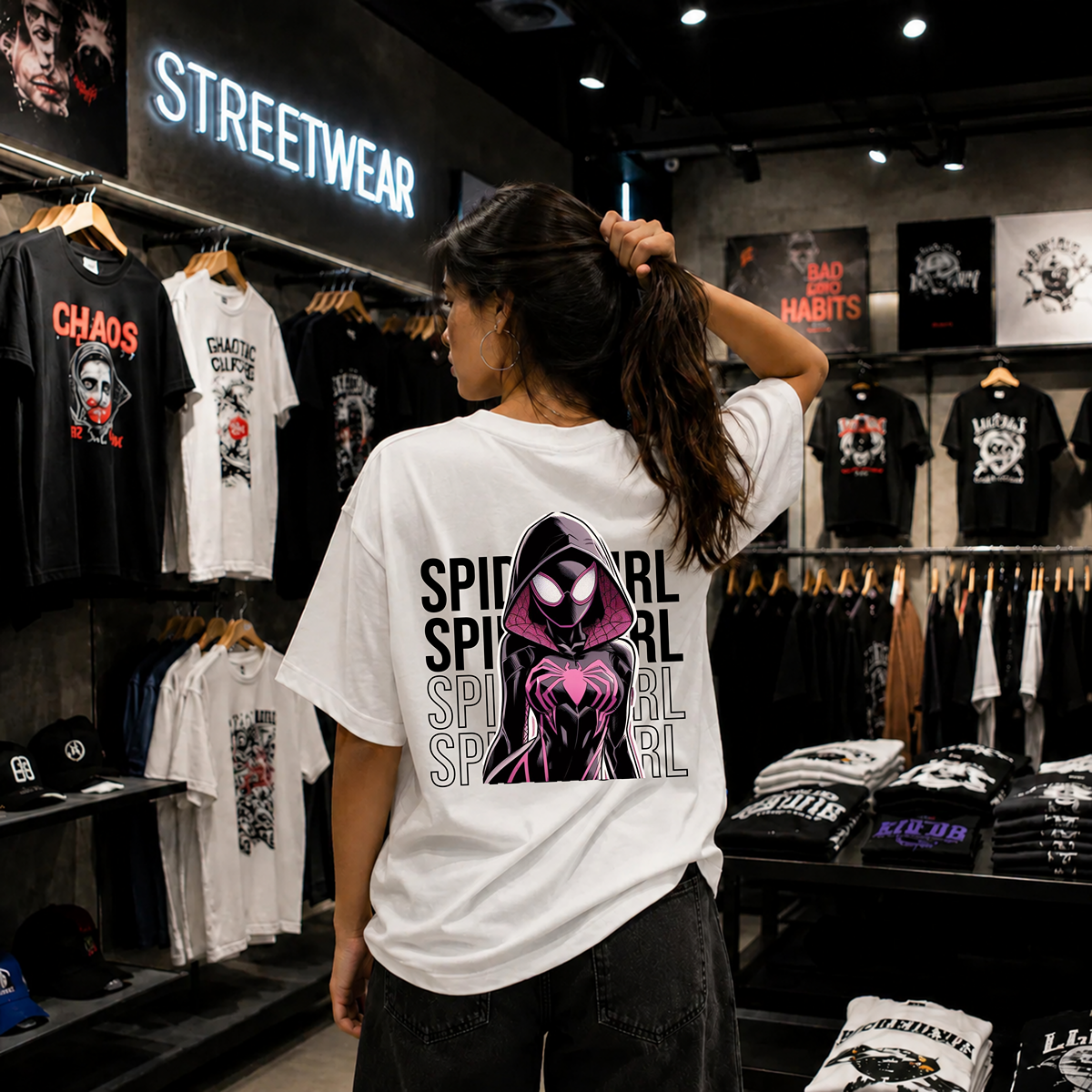 Spider Legacy Oversized White T-Shirt