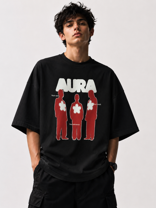 BLACK AURA OVERSIZED TSHIRT